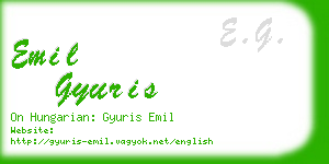 emil gyuris business card